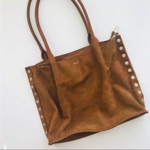 Hammitt brown suede studded shoulder bag